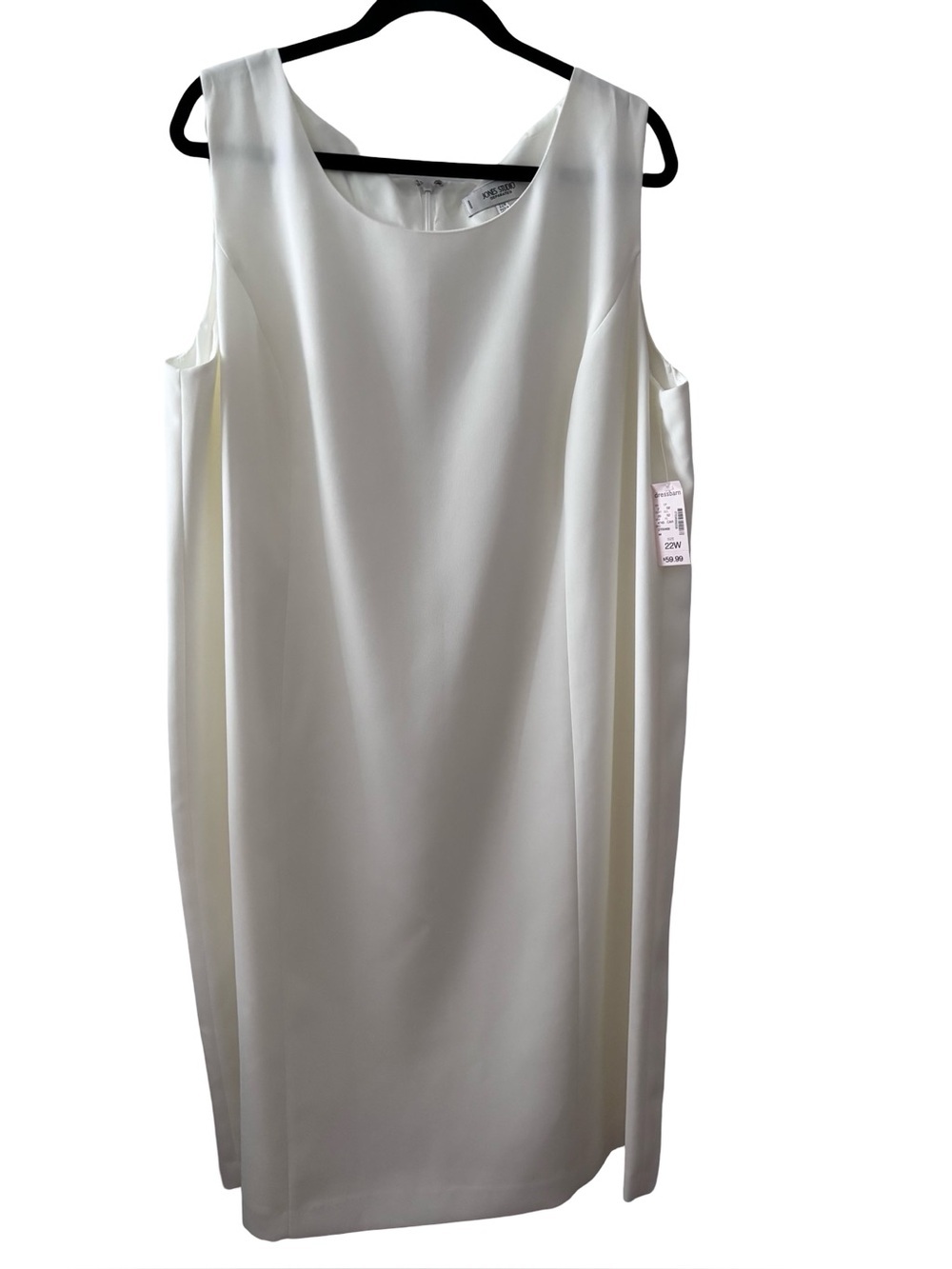 Jones Studio Sleeveless Midi Shift Dress in Ivory